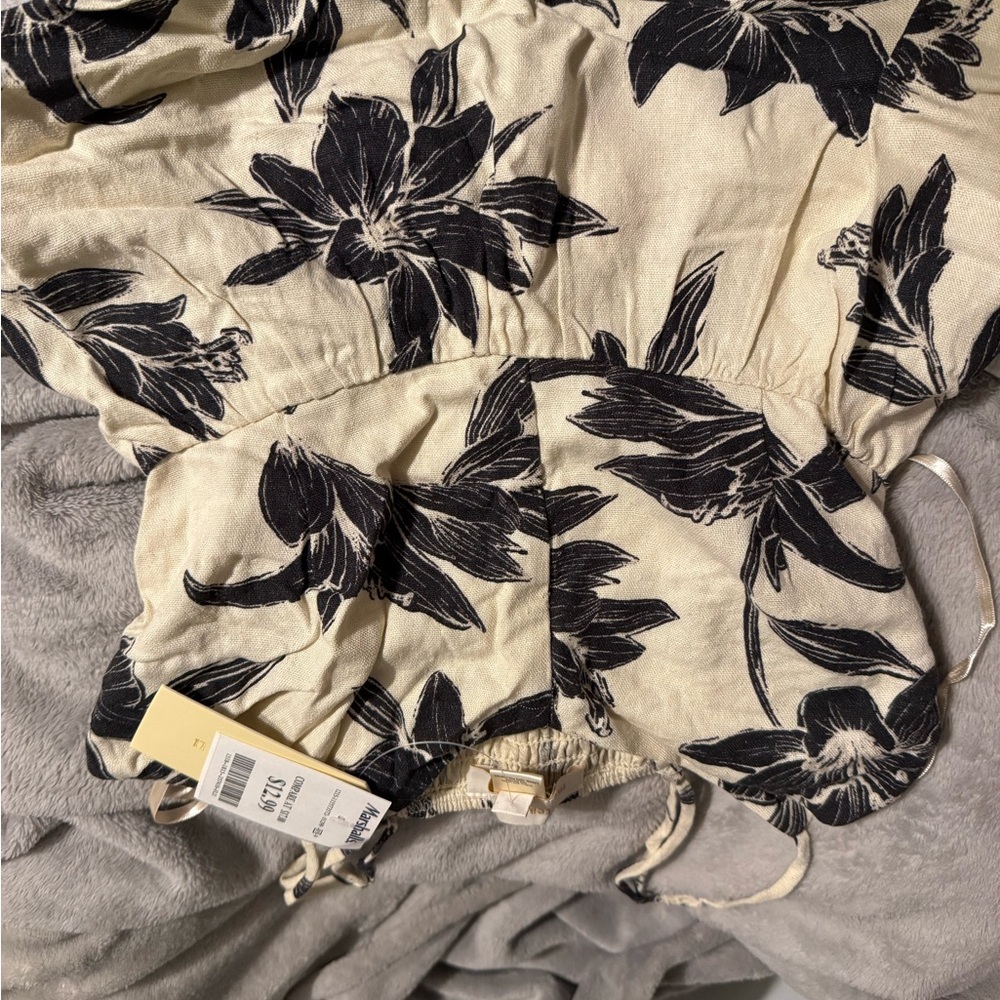 Marshalls Black and Cream Floral Top